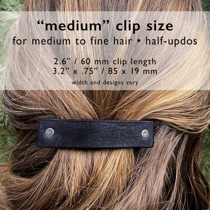 Fall Crimson Red Leather Oak Leaf Large Barrette