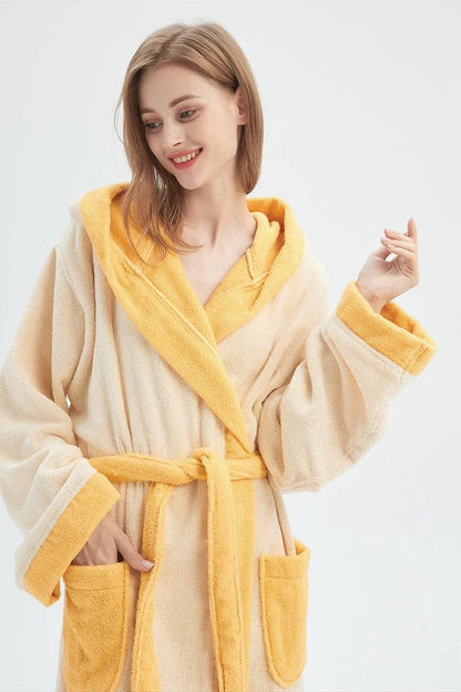Whimsical Ultra Soft Sunflower Hooded Bathrobe - 100% Organic Long-stapled Cotton