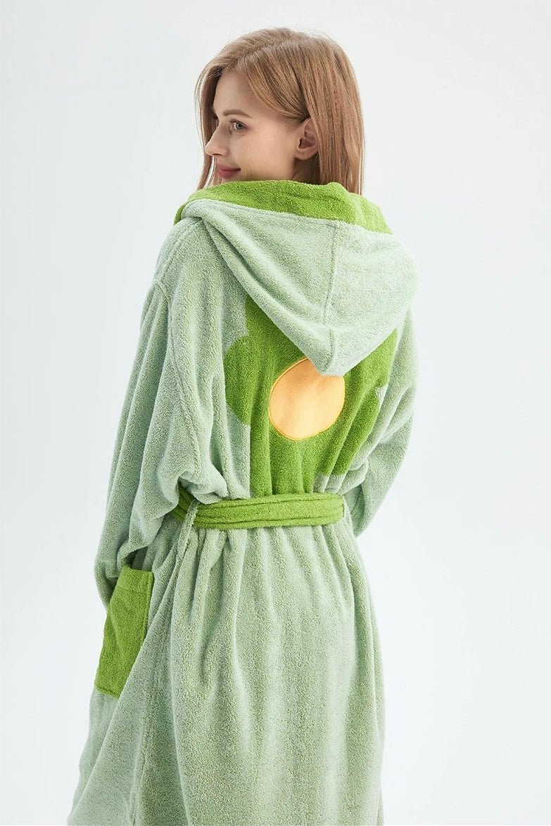 Whimsical Ultra Soft Sunflower Hooded Bathrobe - 100% Organic Long-stapled Cotton